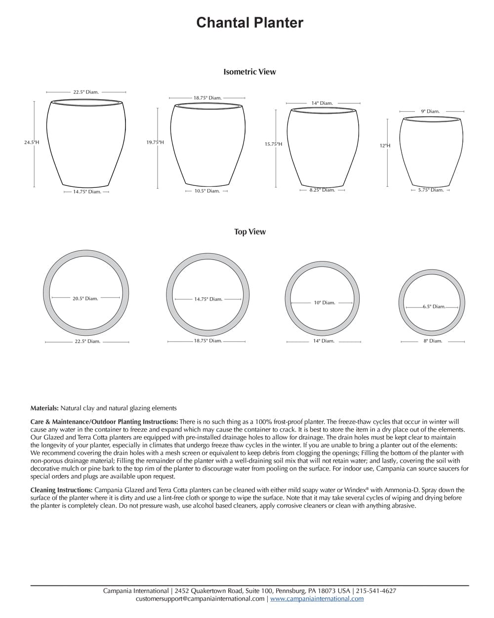 Chantal Planter Set of 4 | Glazed Collection