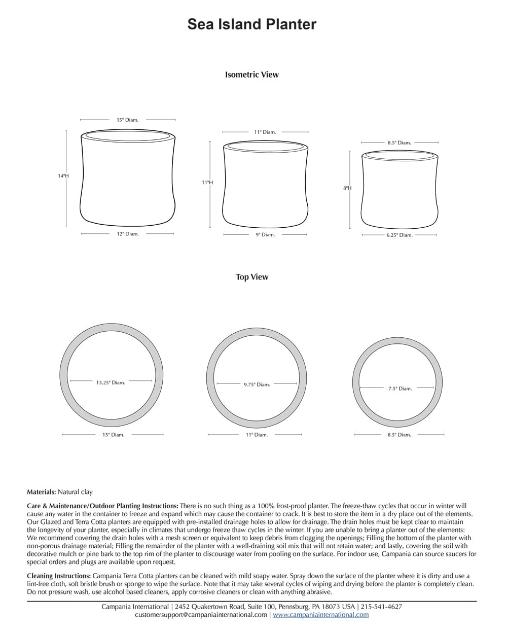 Sea Island Nested Set of 3 | Terra Cotta Collection