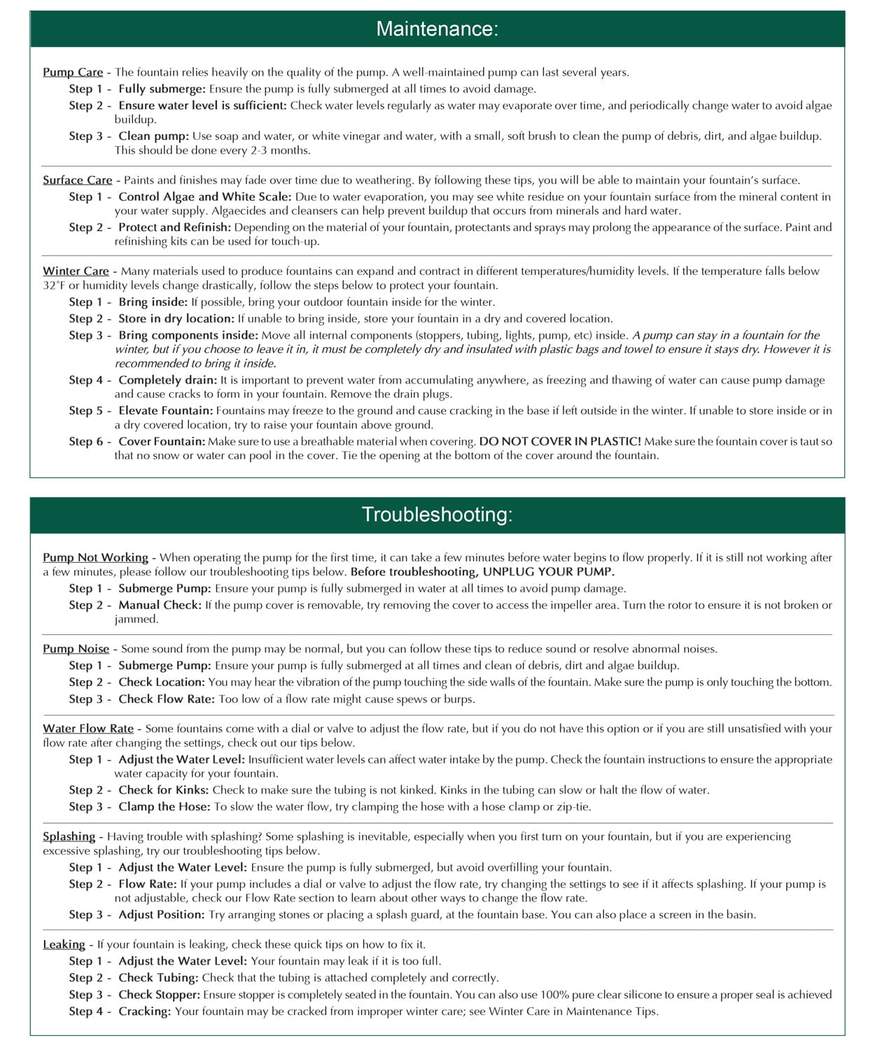 Juhl Cast Stone Garden Fountain