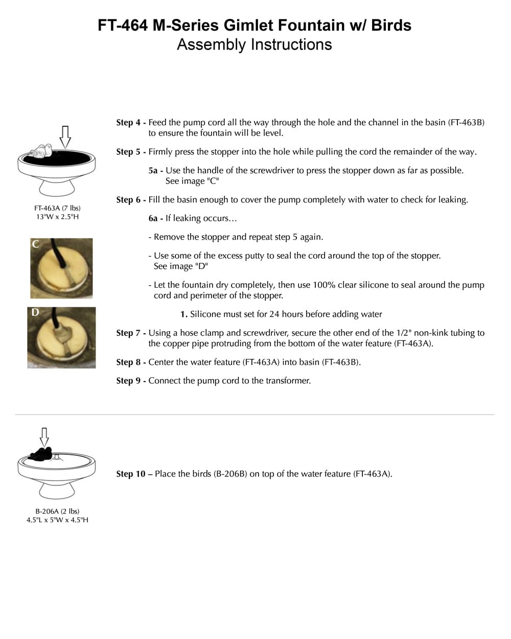 M-Series Gimlet Fountain with Birds