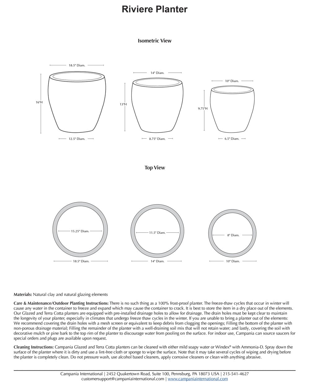 Riviere Planter Nested Set of 3 | Glazed Collection