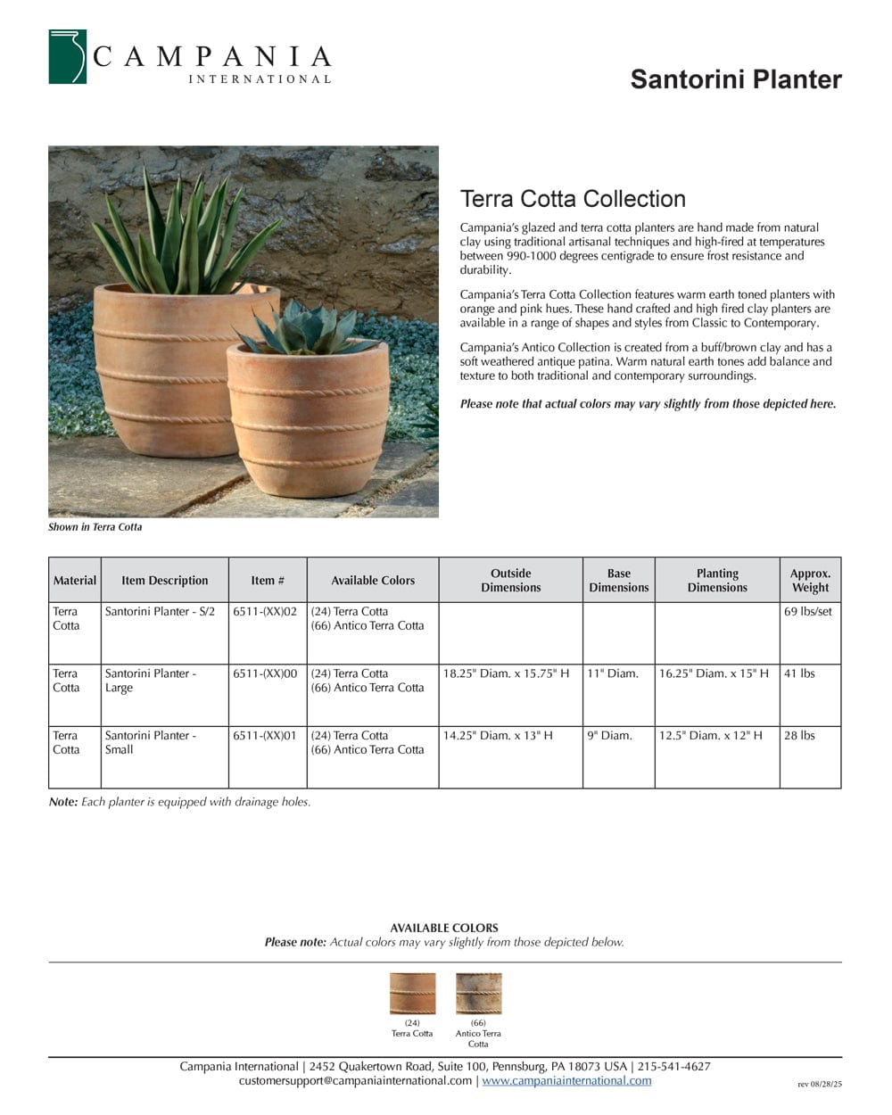 Santorini Planter Nested Set of 2 | Terra Cotta Collection