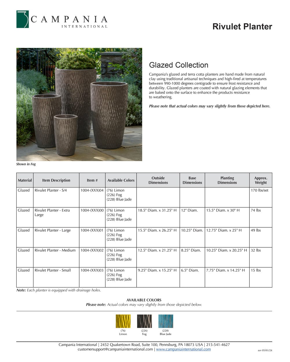 Rivulet Planter Nested Set of 4 | Glazed Collection
