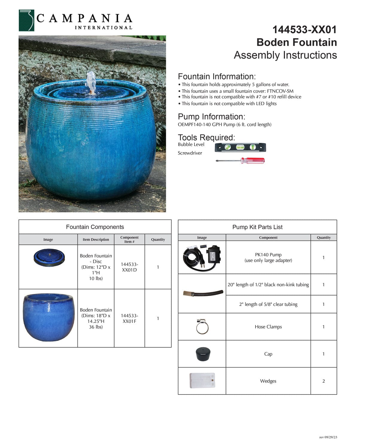 Boden Glazed Outdoor Fountain