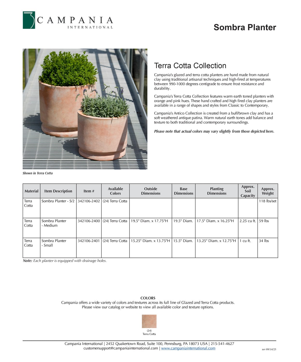 Sombra Planter Set of 2 | Antico Terra Cotta Collection