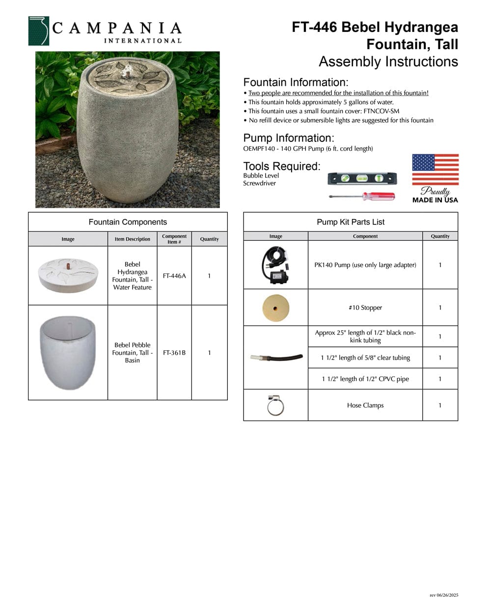 Tall Bebel Hydrangea Fountain