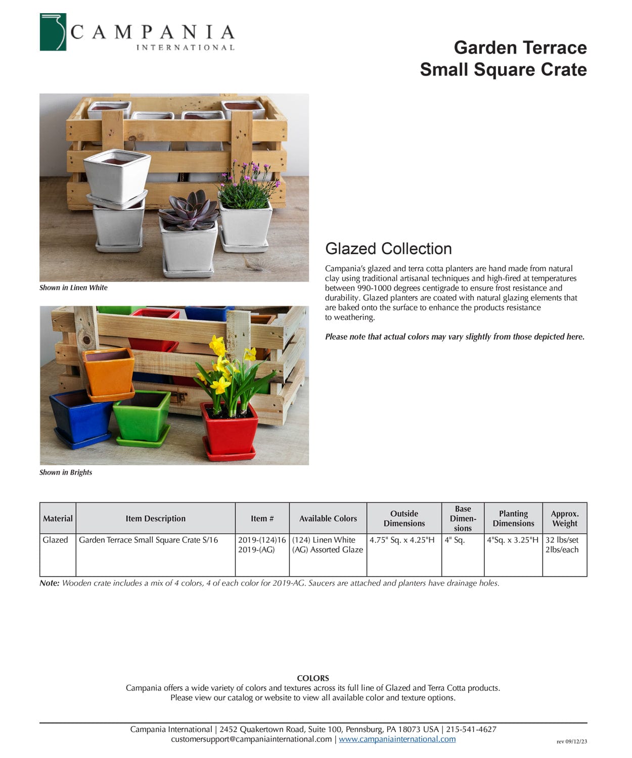 Garden Terrace Small Square White Crate Set of 16