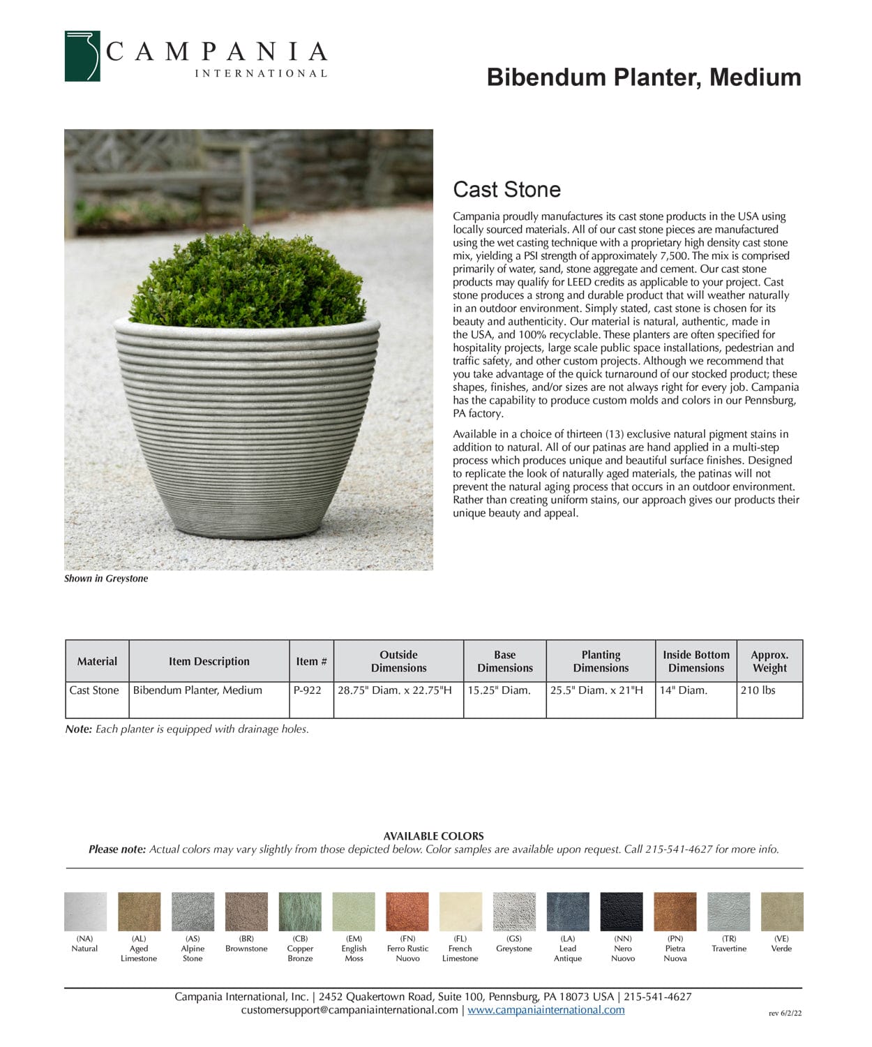 Bibendum Medium Cast Stone Planter