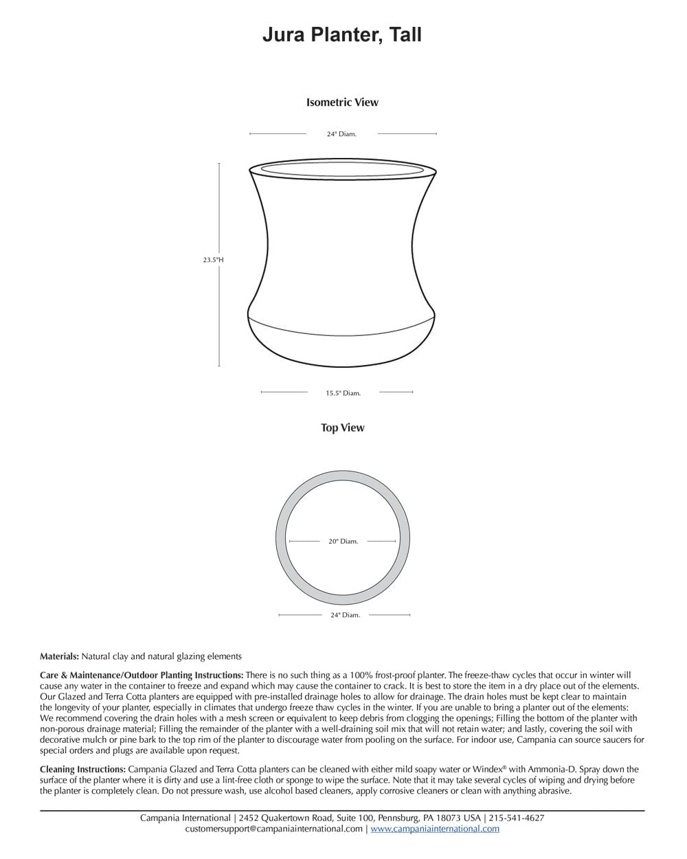 Jura Tall Planter | Glazed Collection