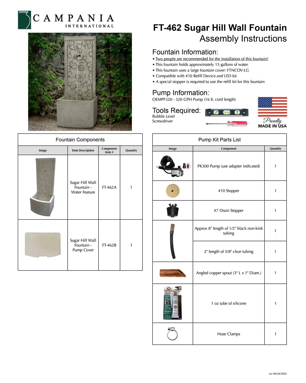 Sugar Hill Wall Fountain