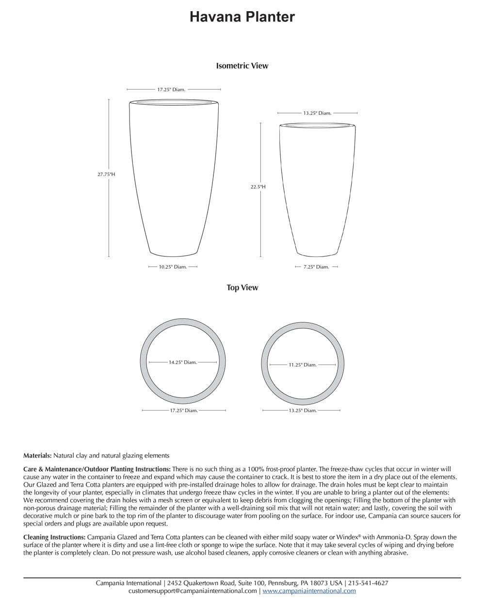 Havana Planter Nested Set of 2 | Glazed Collection