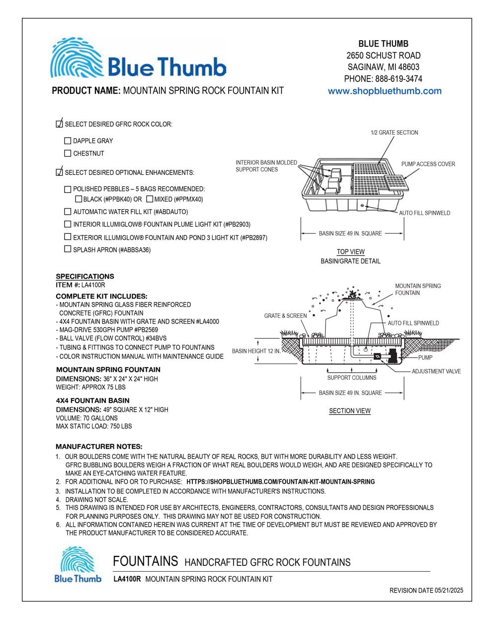 Mountain Spring Rock Outdoor Fountain