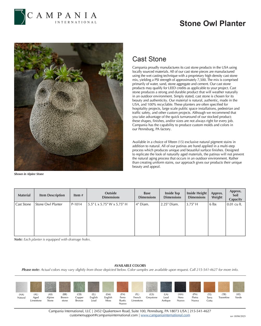 Stone Owl Planter