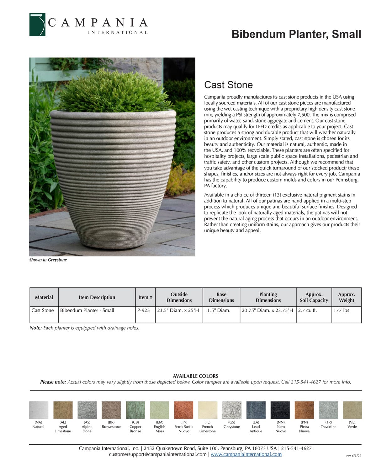 Bibendum Small Cast Stone Planter