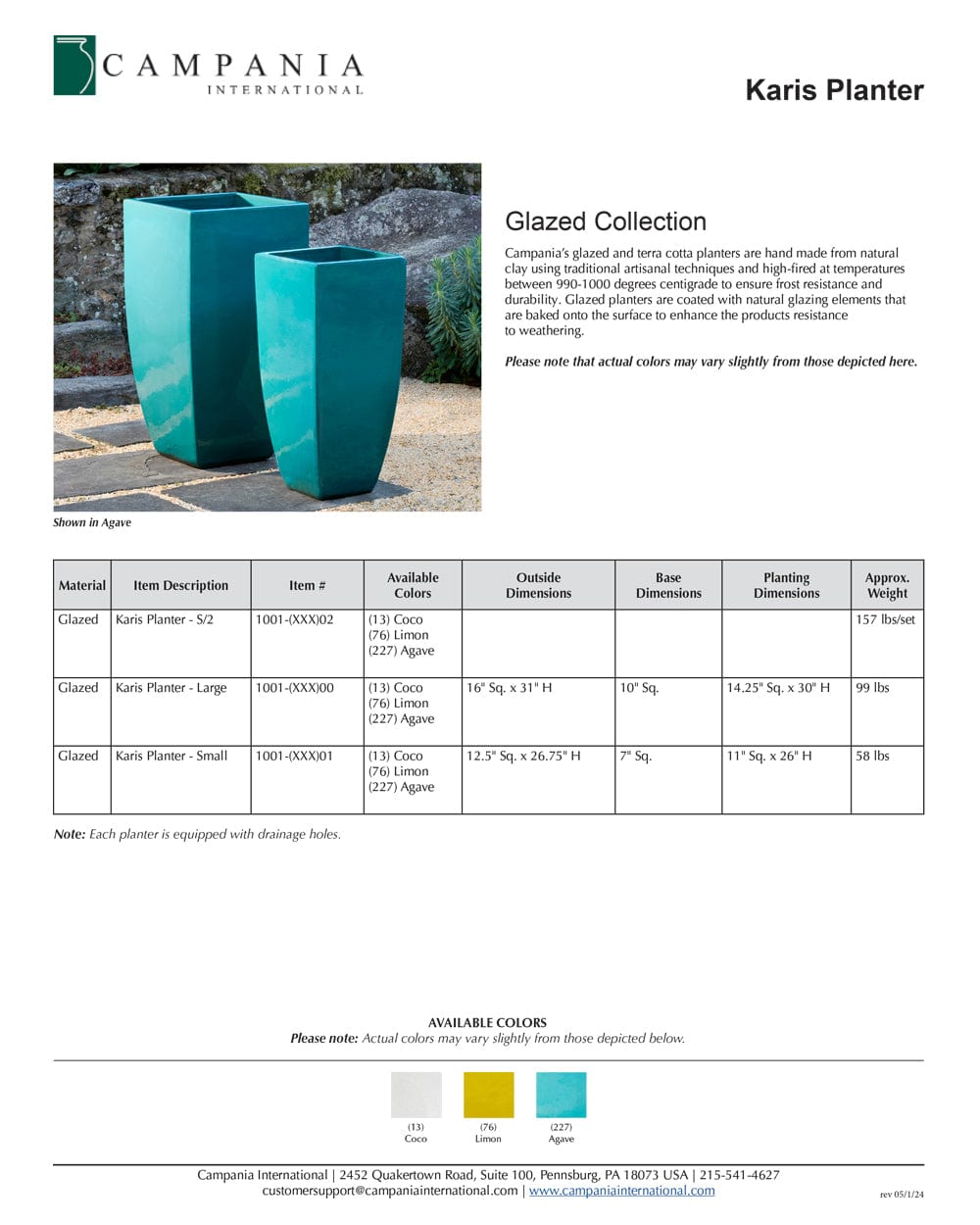 Karis Planter Nested Set of 2 | Glazed Collection