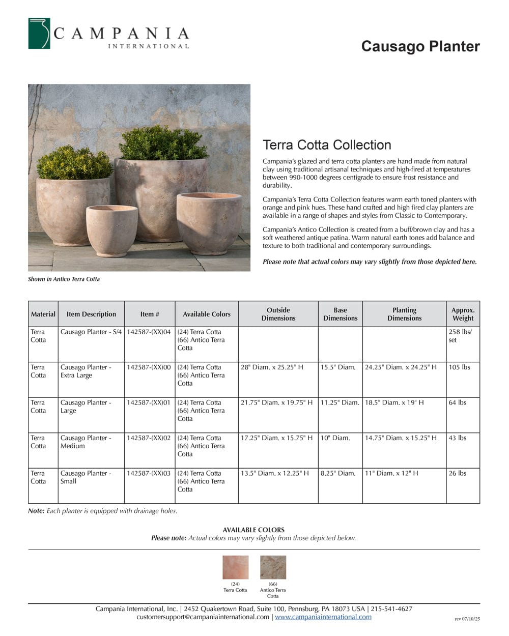 Causago Round Planter Set of 4 | Terra Cotta Collection