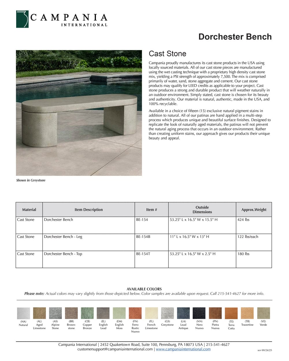 Dorchester Modern Bench