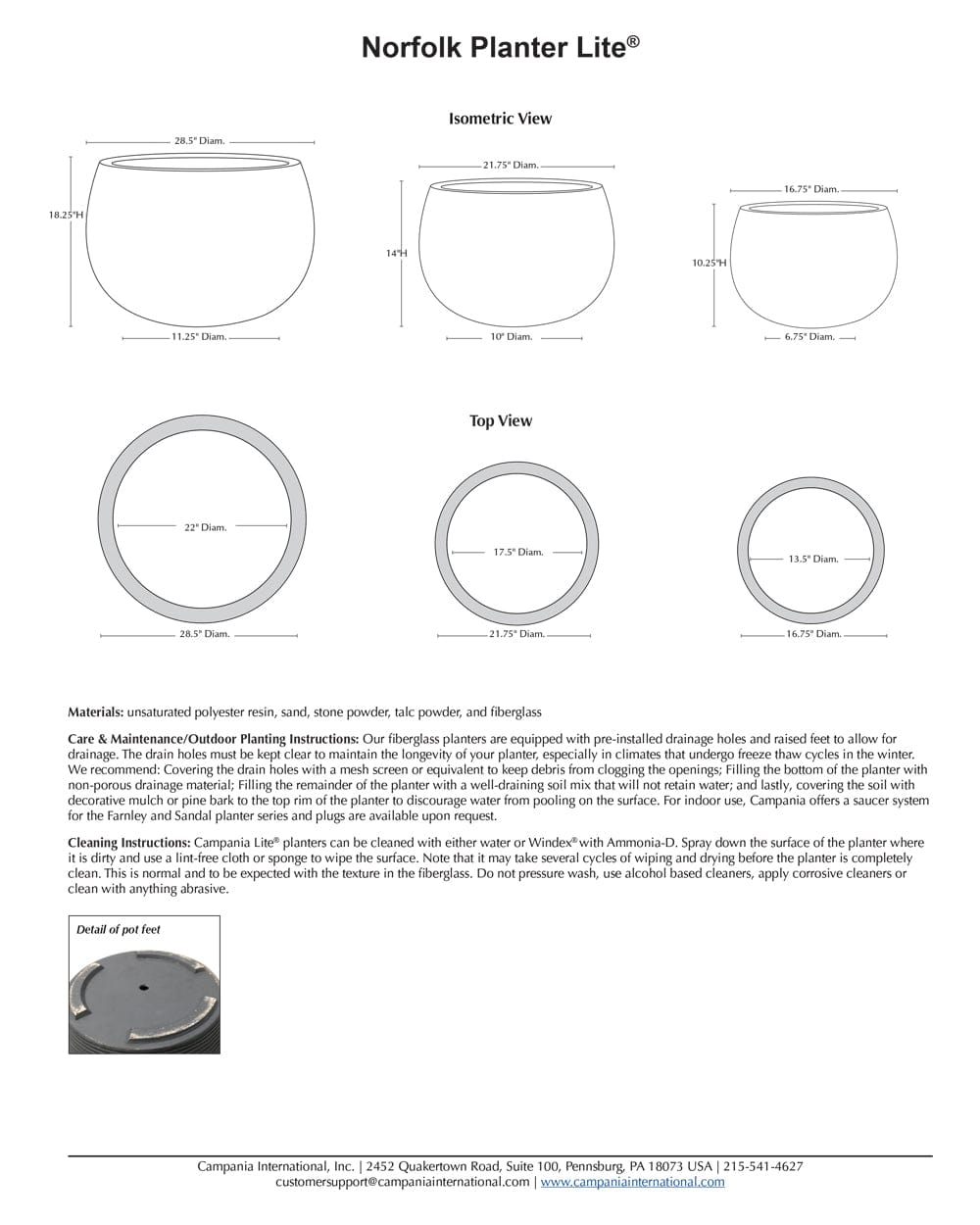 Norfolk Planter | Lite® Collection