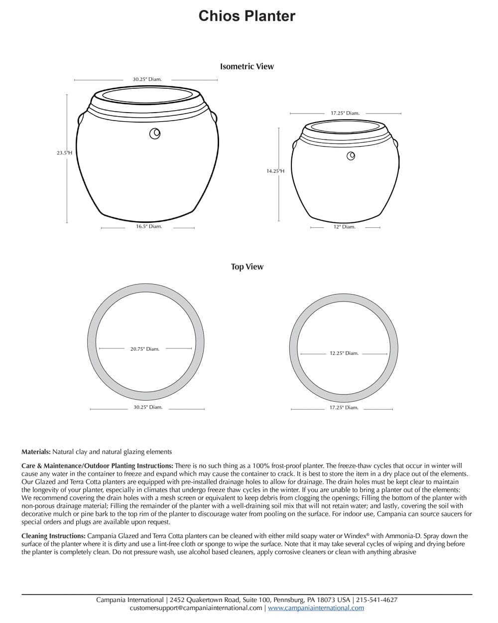 Chios Planter Set of 2 Specs