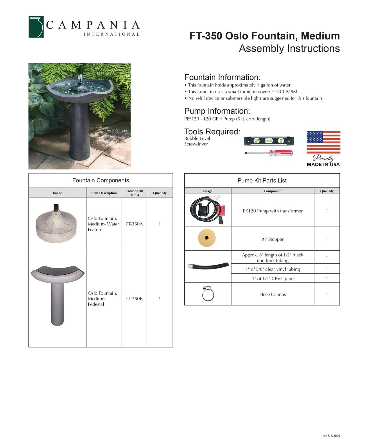 Oslo Birdbath Fountain - Medium