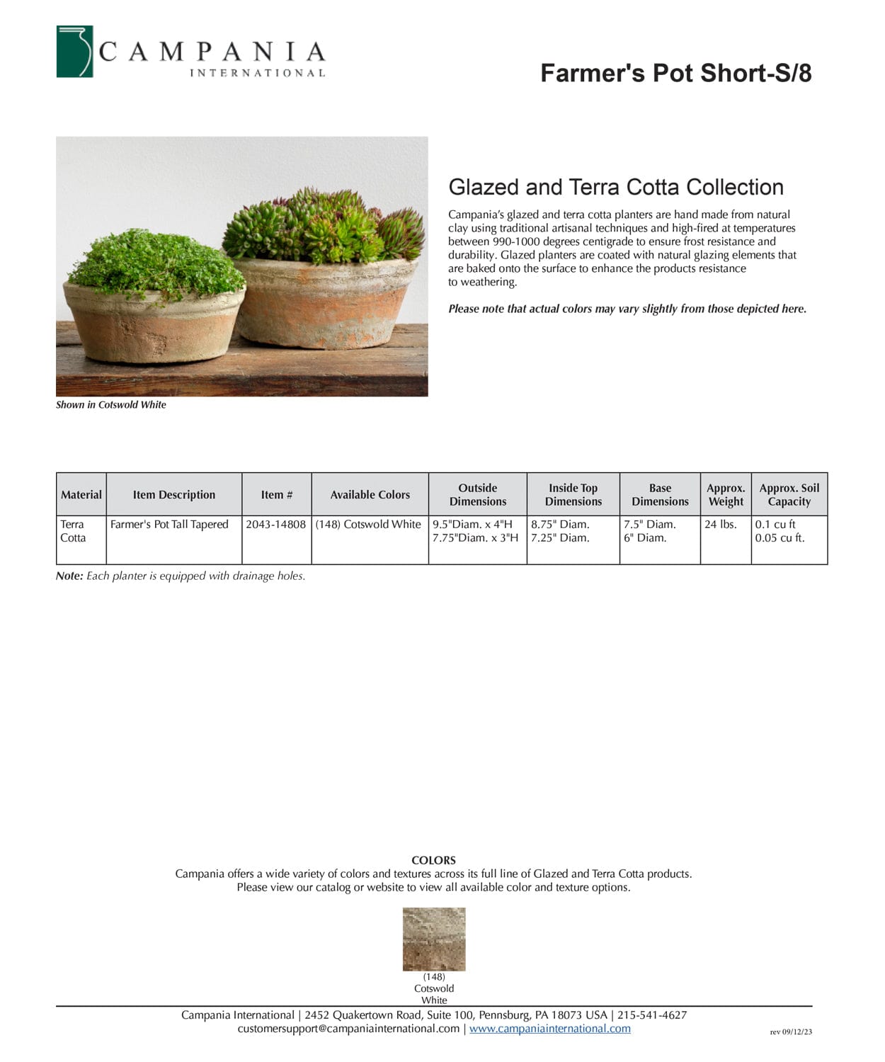 Farmer’s Pot Short - Set of 8 in Cotswold White