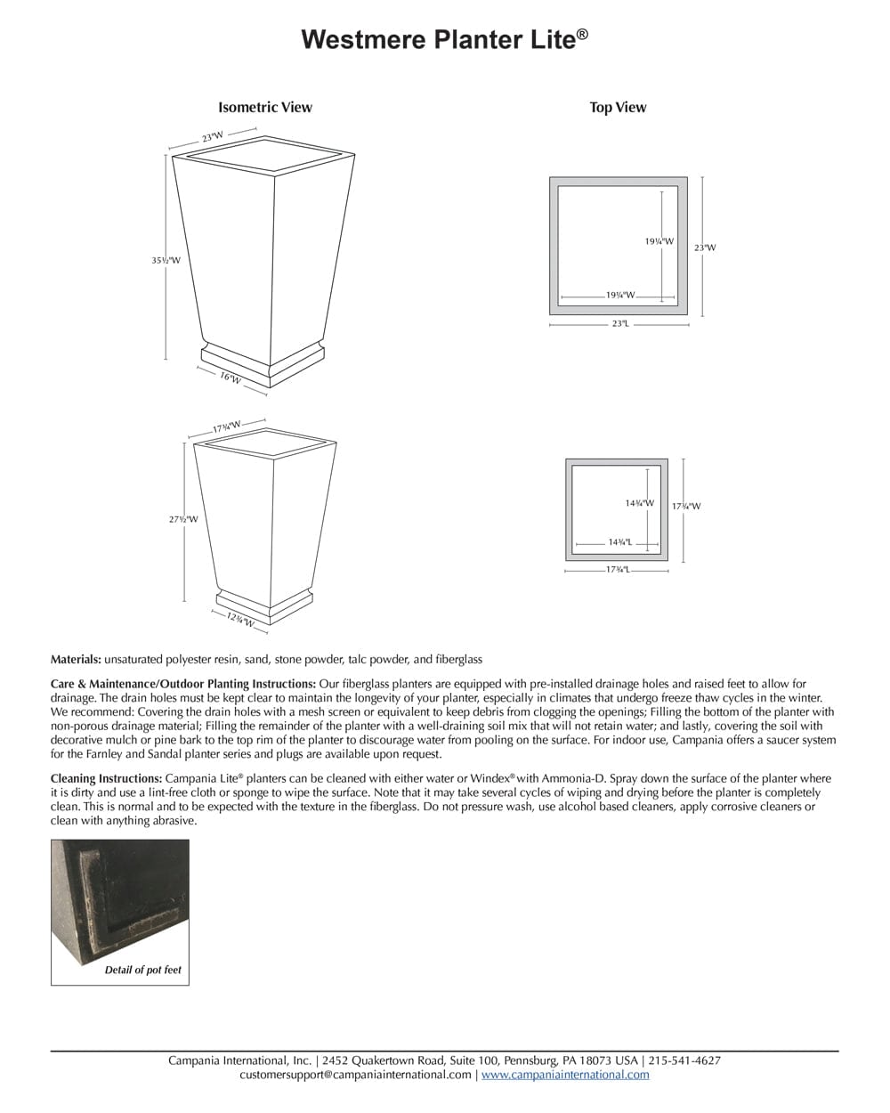 Westmere Planter | Lite® Collection