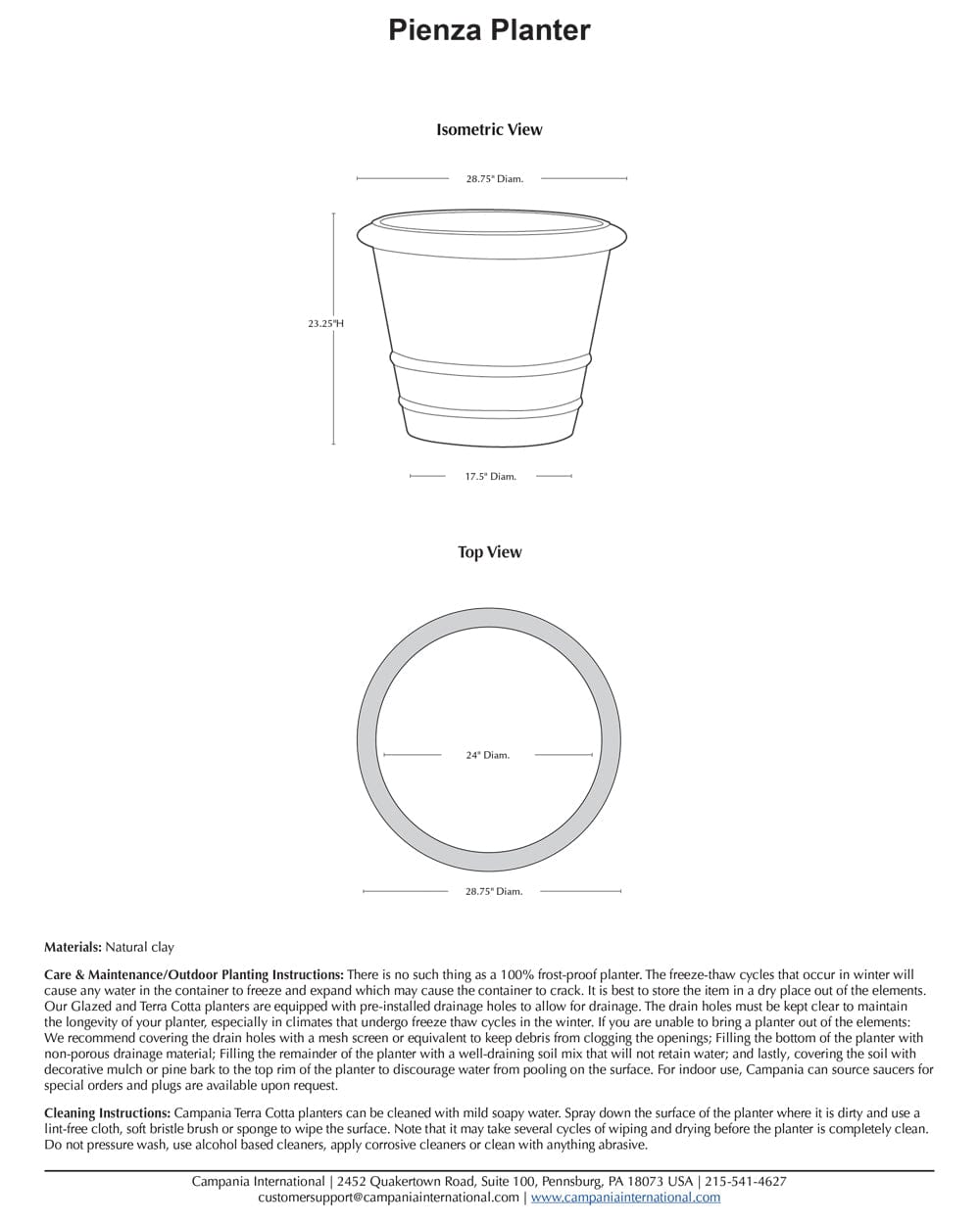 Pienza Planter | Glazed & Terra Cotta Collection