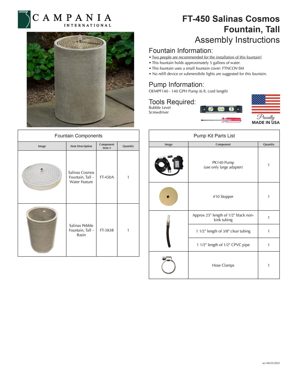 Salinas Cosmos Fountain - Tall