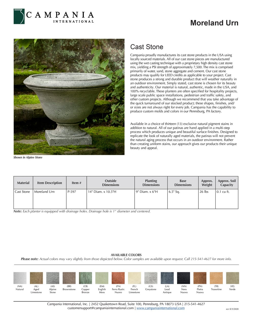 Moreland Urn with Small Urn Plinth