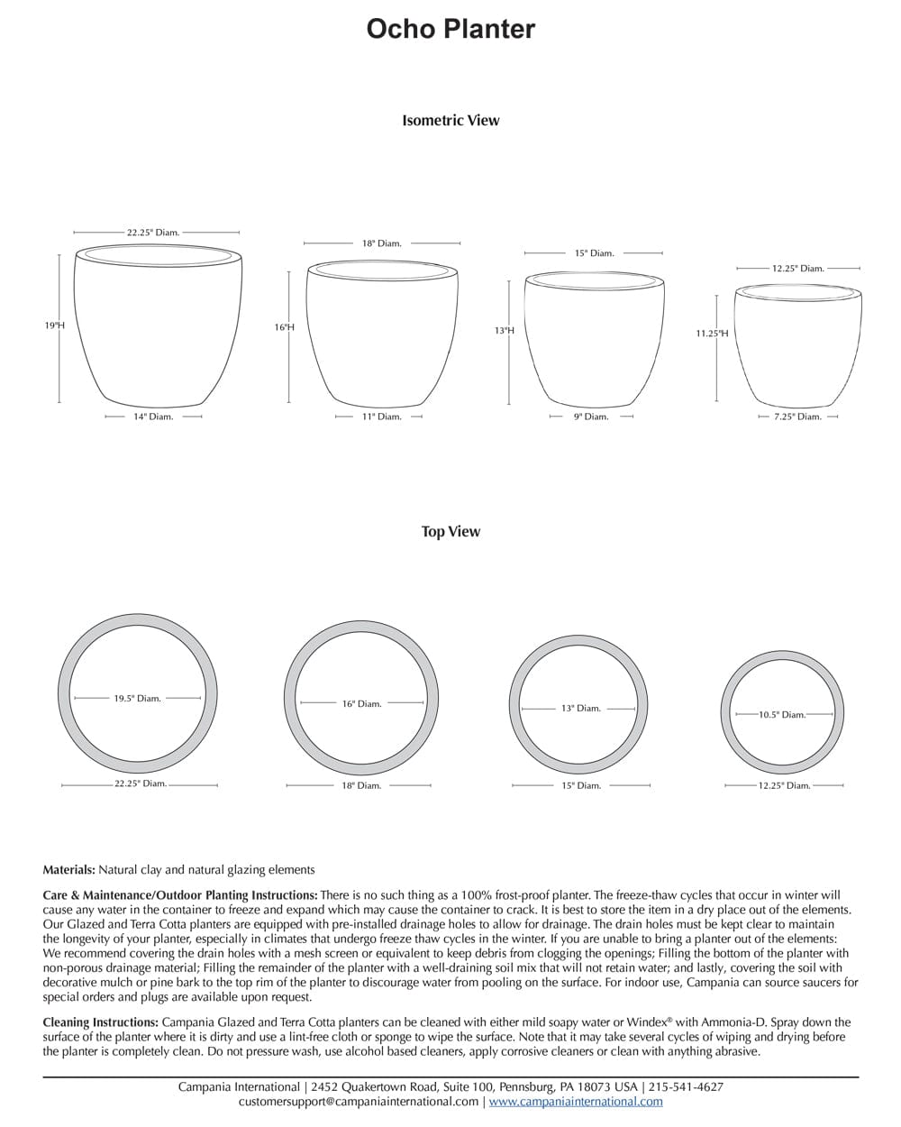 Ocho Planter Nested Set of 4 | Glazed Collection