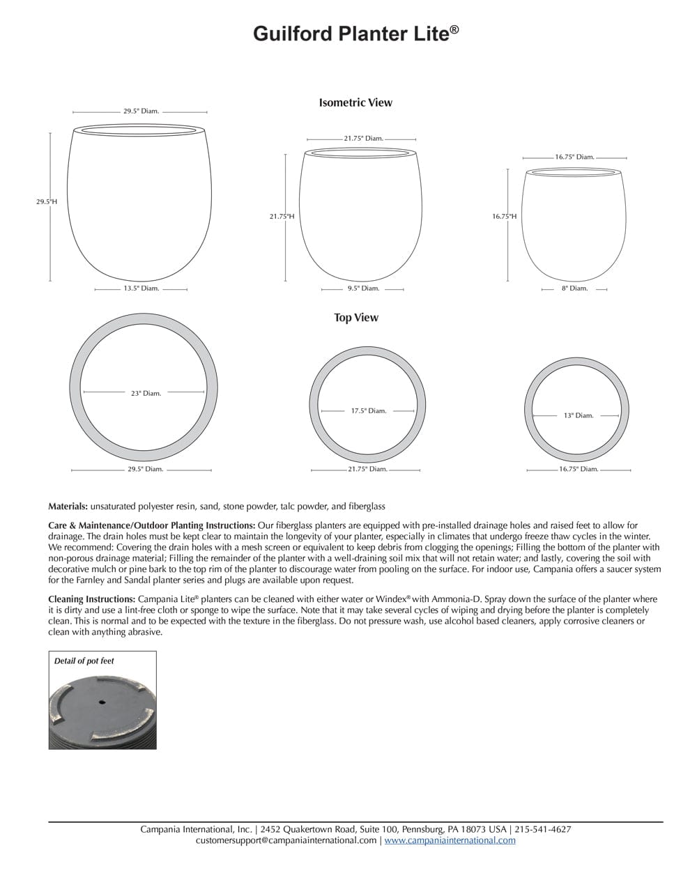 Guilford Planter | Lite® Collection