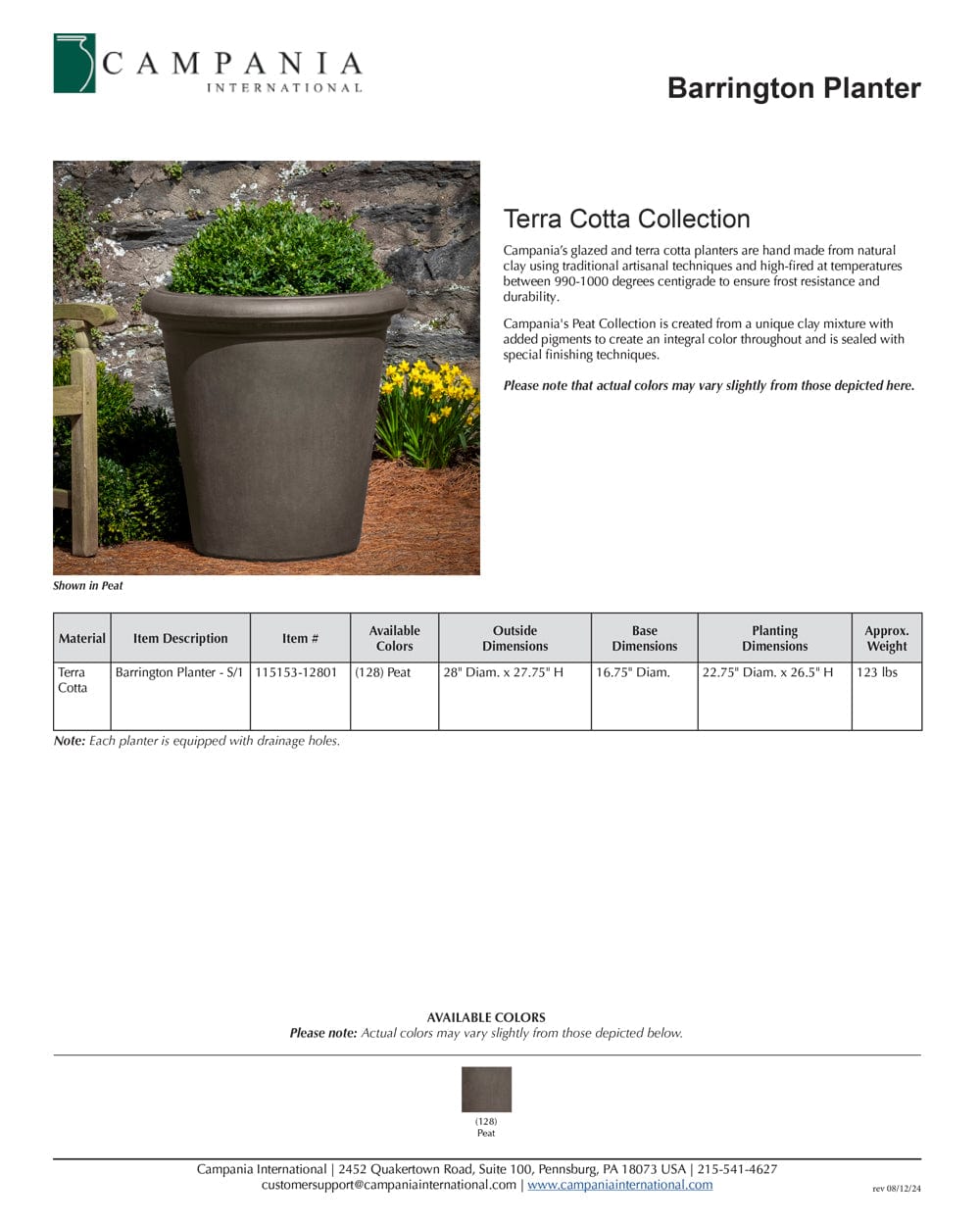 Barrington Planter | Terra Cotta Collection