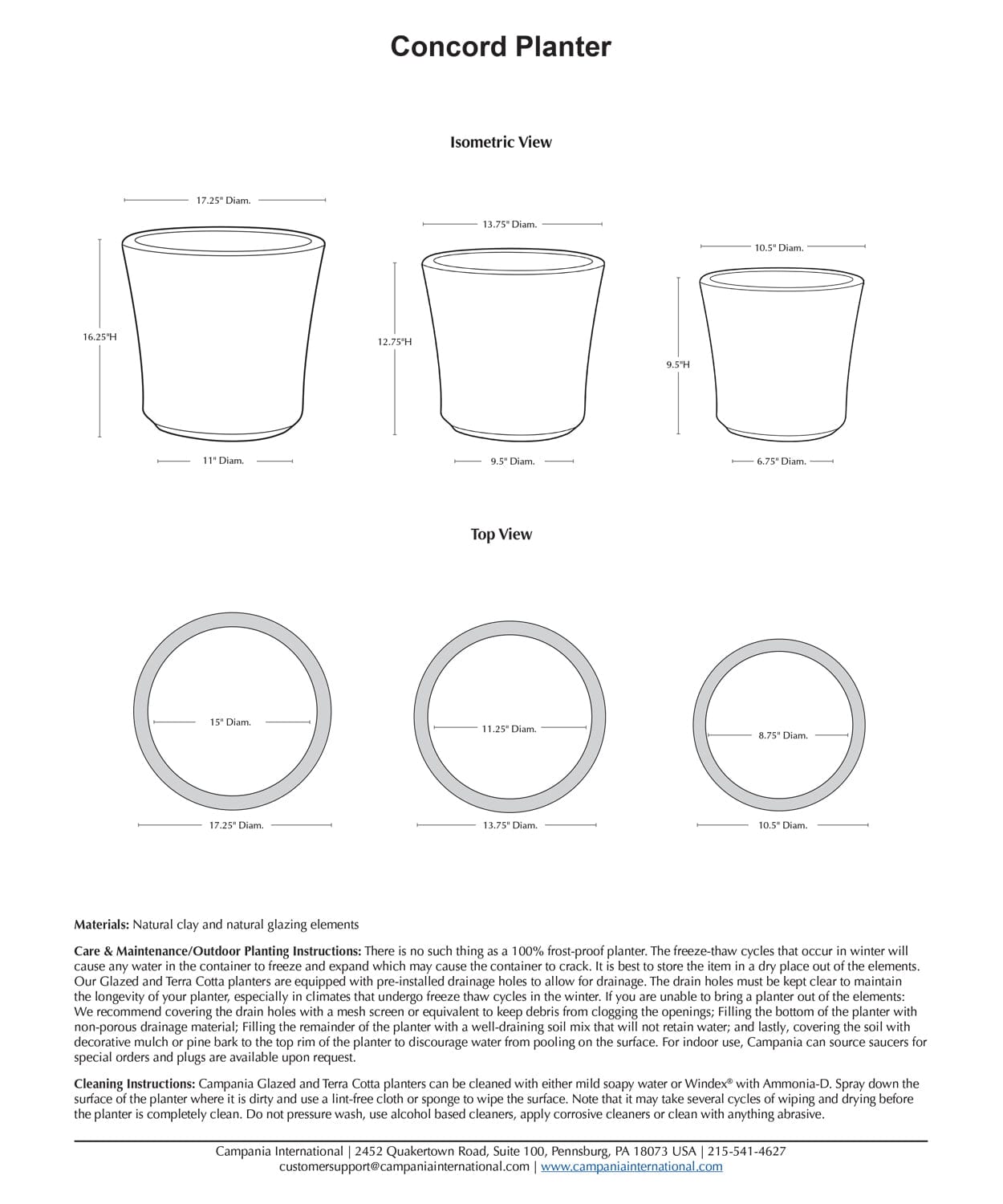 Concord Planter Nested Set of 3 | Glazed Collection