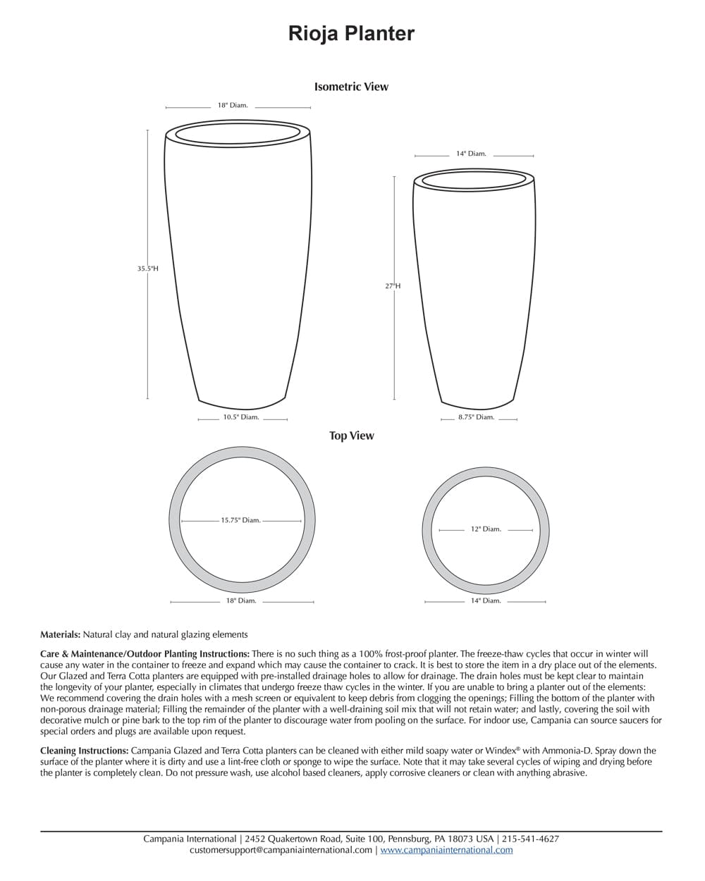 Rioja Planter Nested Set of 2 | Glazed Collection