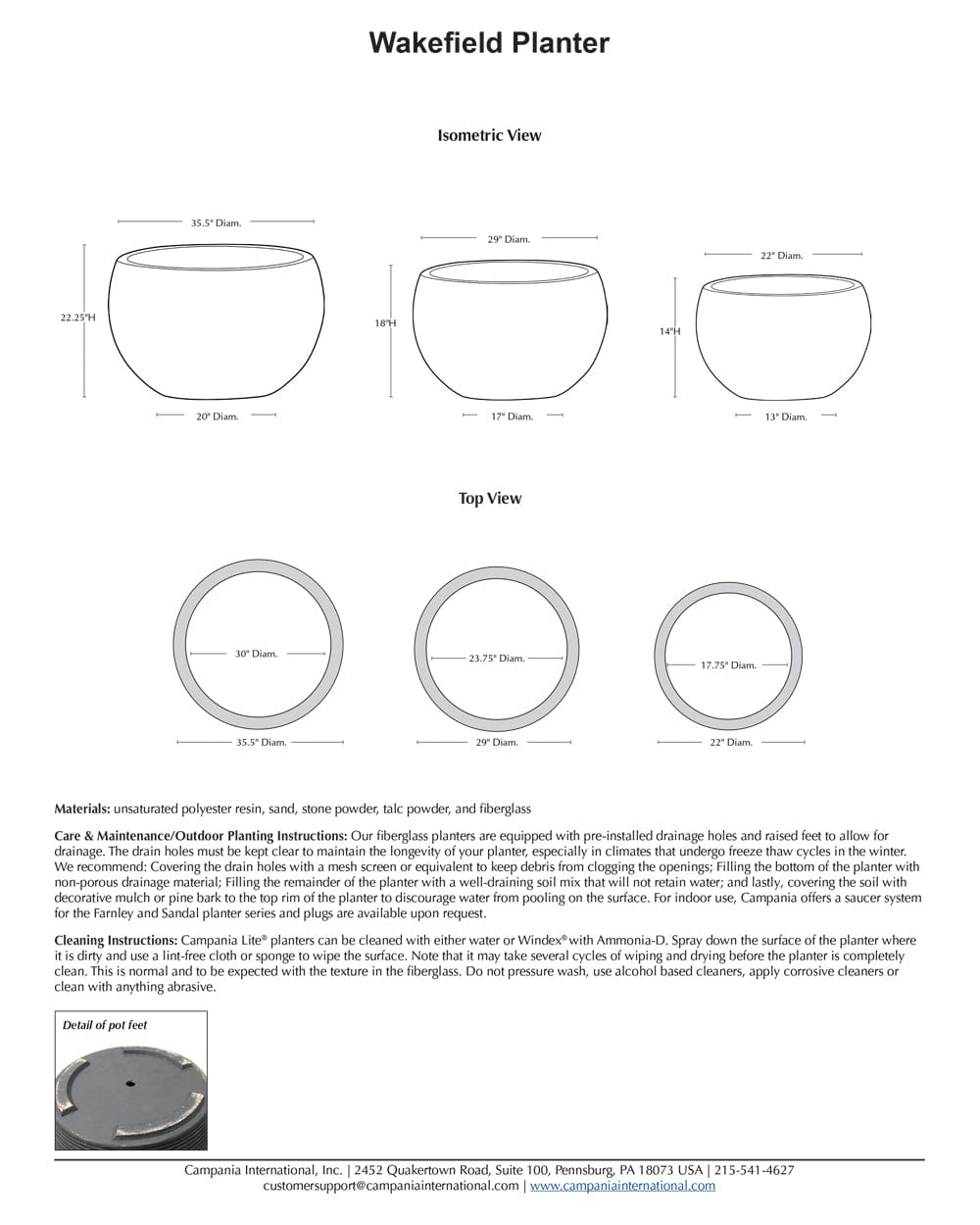 Wakefield Planter | Lite® Collection