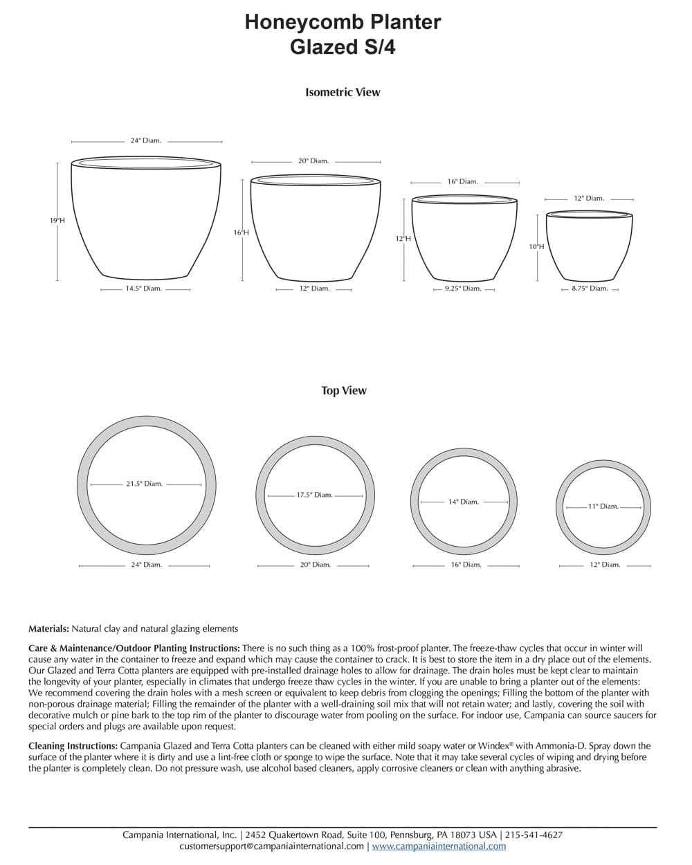 Honeycomb Planter Nested Set of 4 | Glazed Collection
