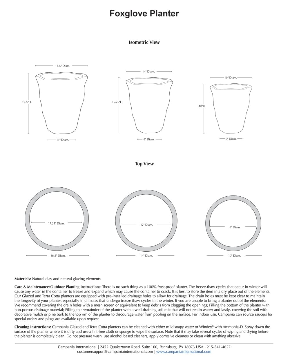 Foxglove Planter Nested Set of 3 | Glazed Collection
