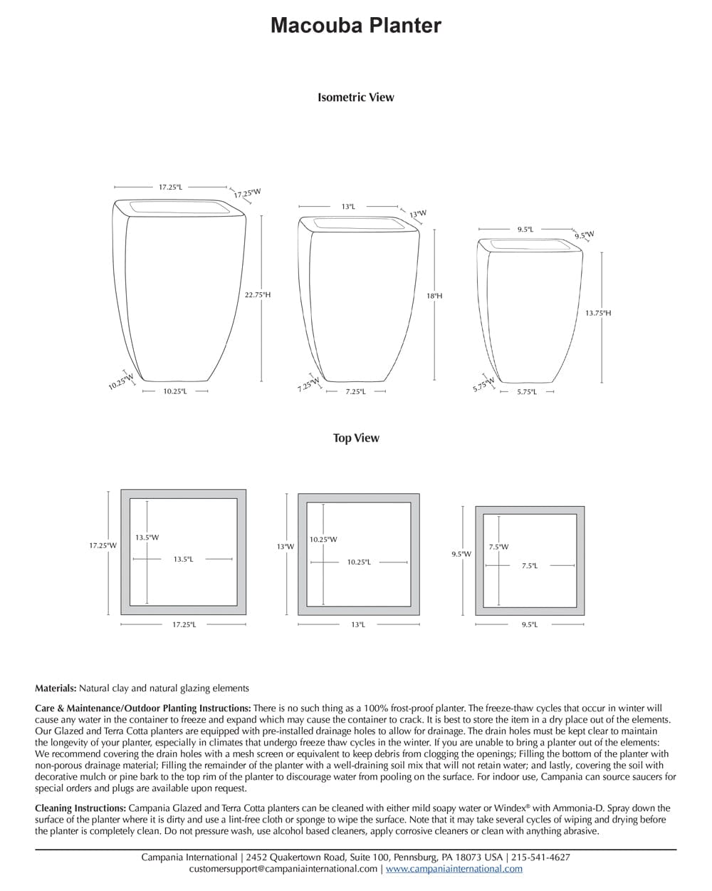 Macouba Planter Nested Set of 3 | Glazed Collection