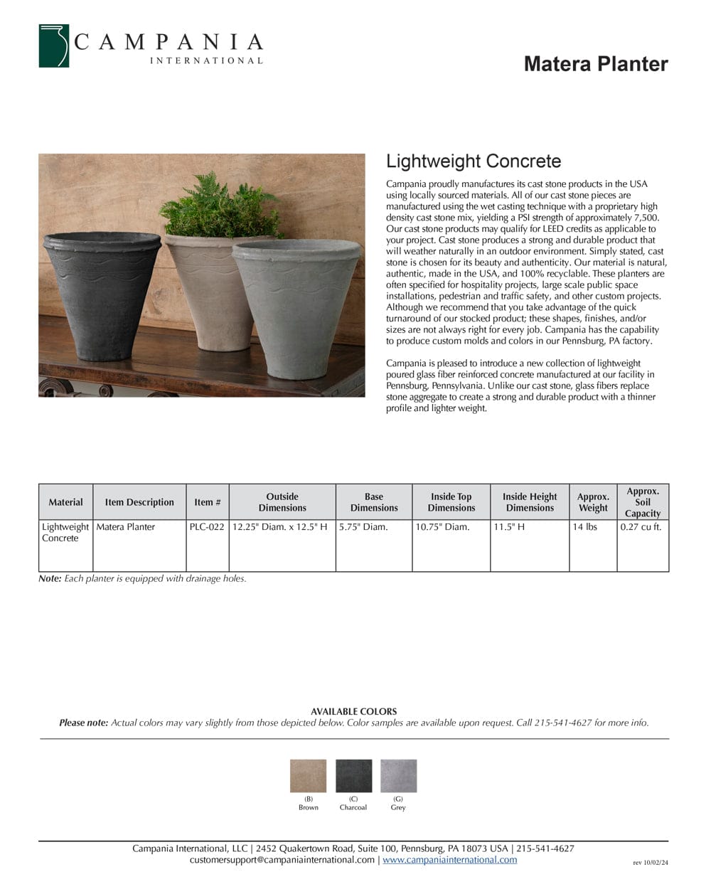 Matera Planter | Lightweight Concrete Collection