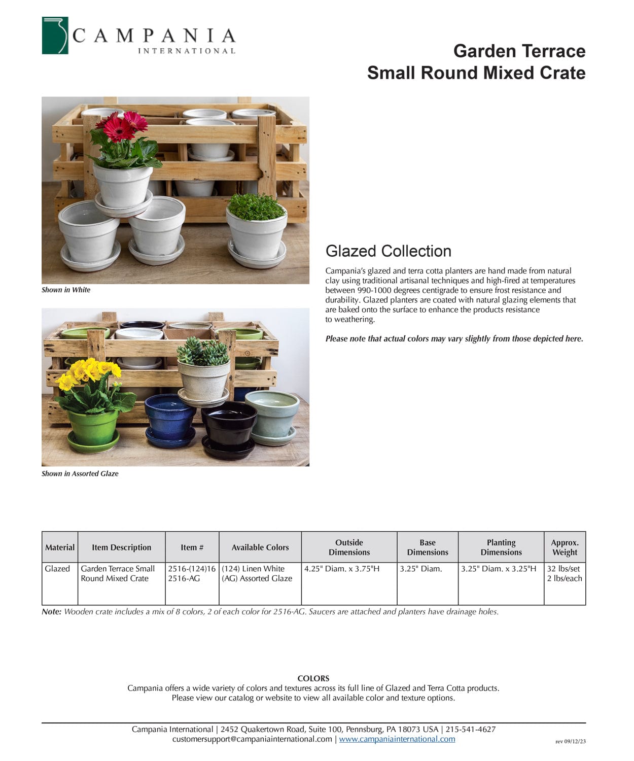 Garden Terrace Small Round Crate Set of 16