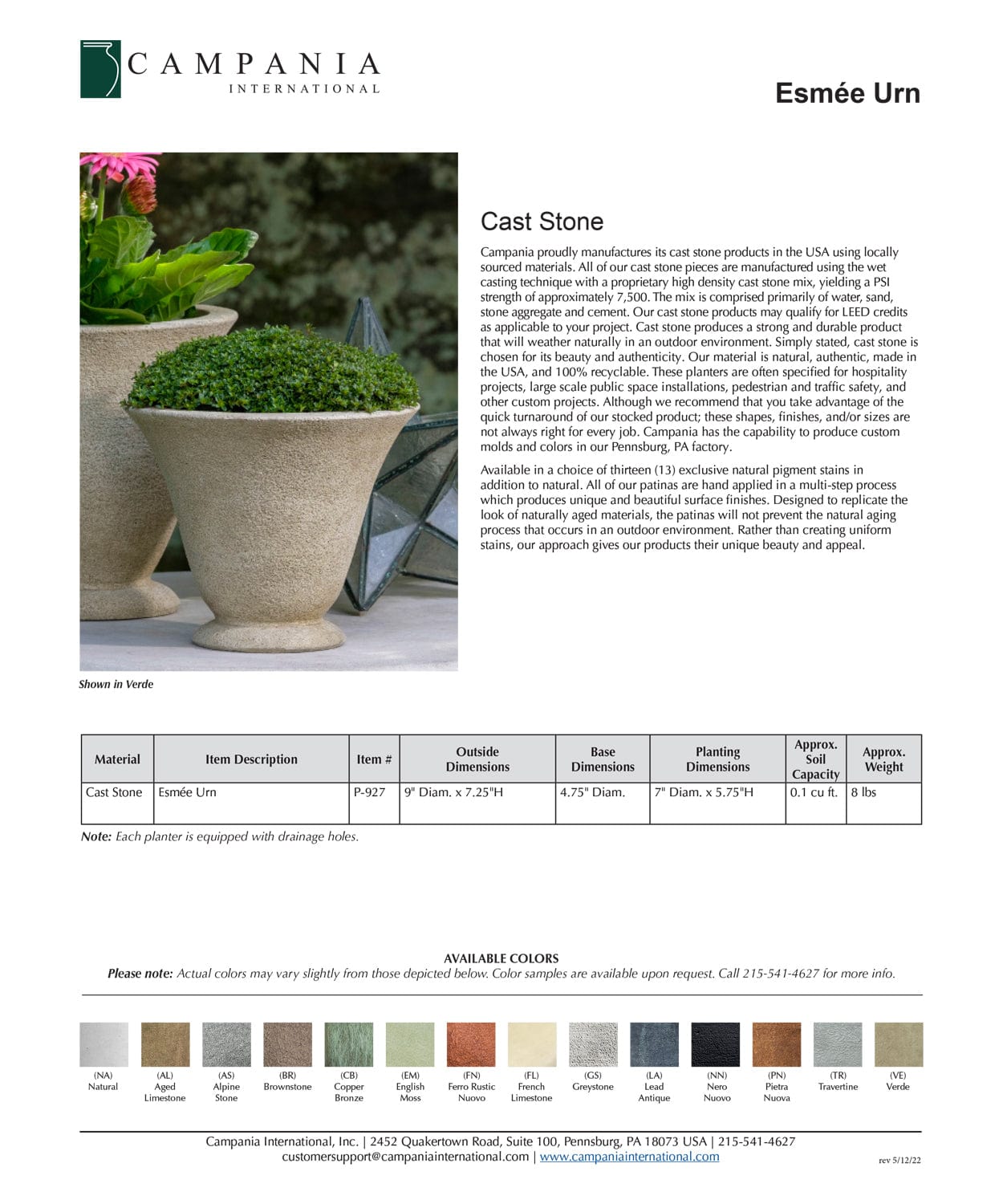 Esmée Urn | Cast Stone Planter