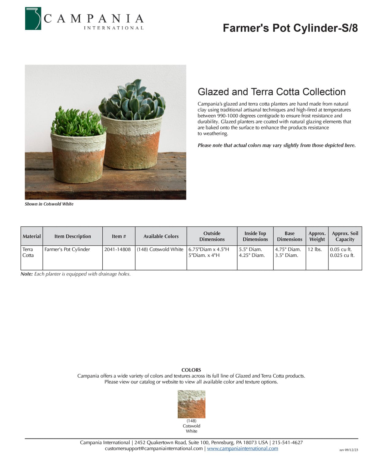 Farmer’s Pot Cylinder - Set of 8 in Cotswold White