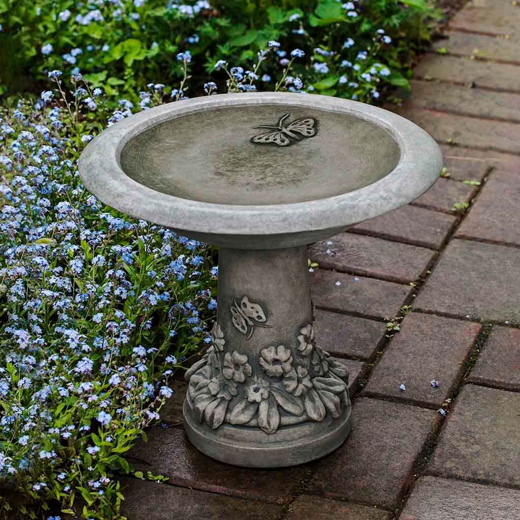 Spring Meadow Cast Stone Birdbath