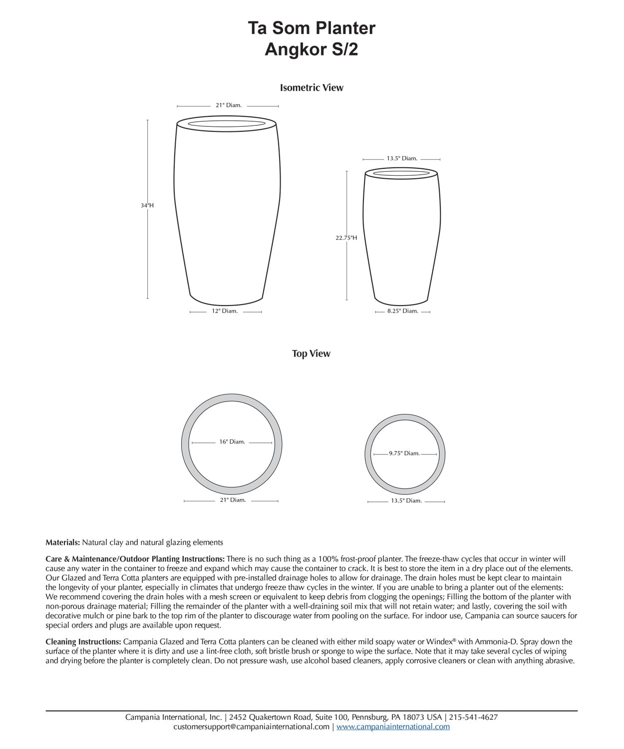 Ta Som Planter Set of 2 | Angkor Collection