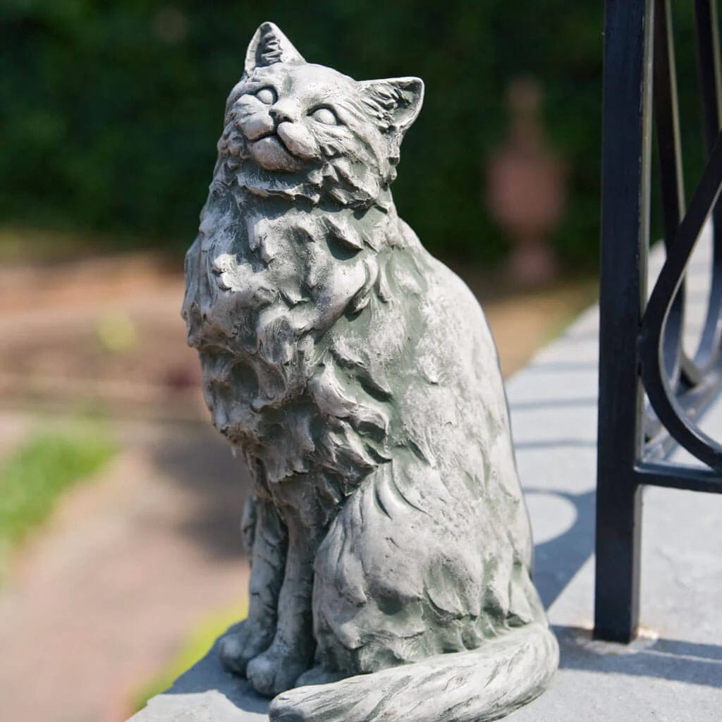 Tanner Cat Cast Stone Garden Statue