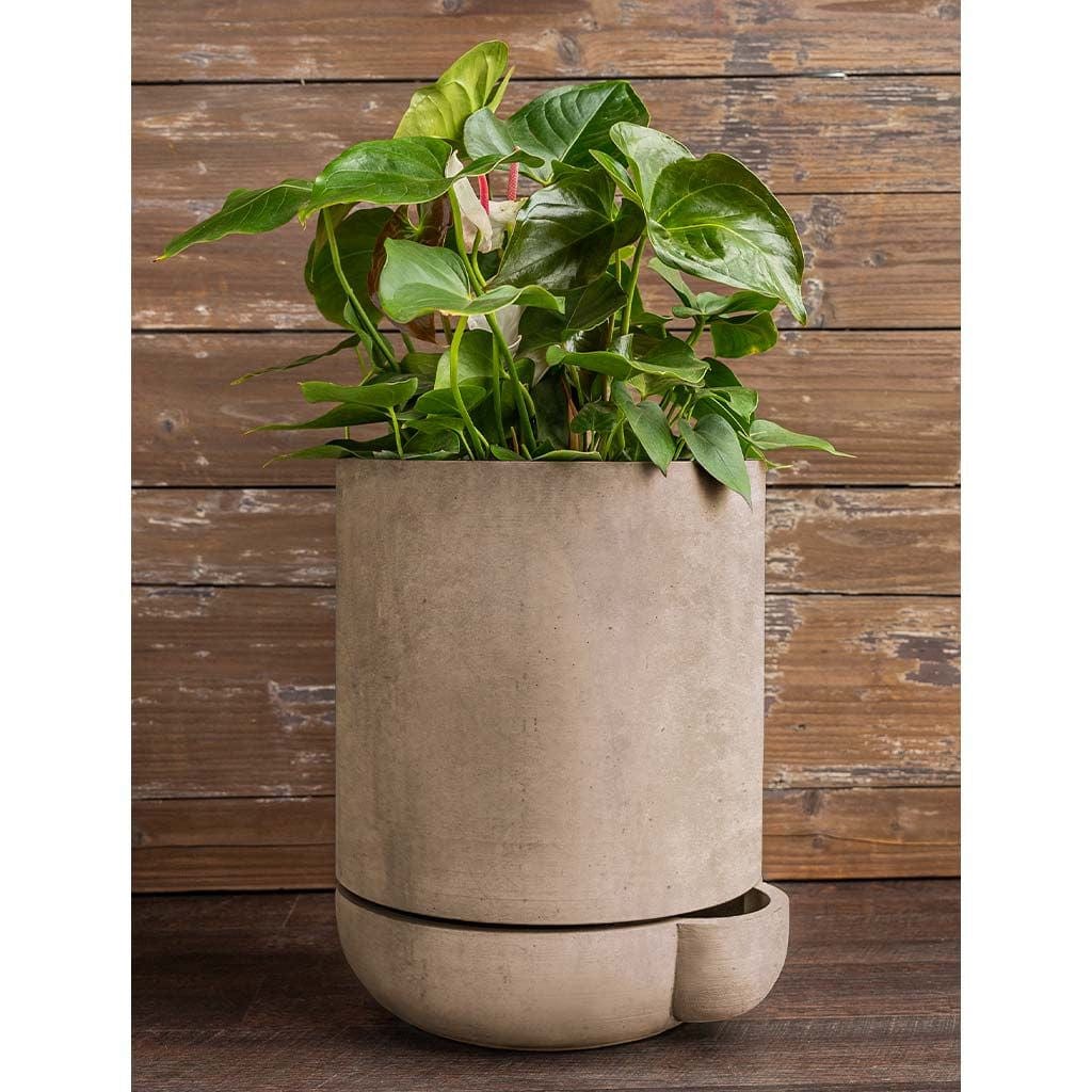 The Simple Pot | 5 Gallon Self Watering Lightweight Cast Stone Concrete Planter in Brown