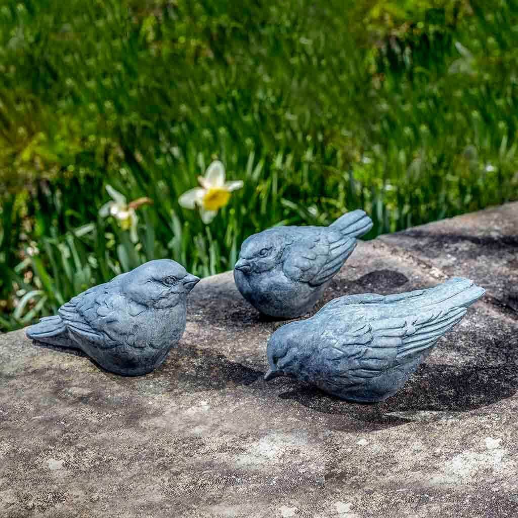 Trio D'Oiseaux Cast Stone Garden Statue | Bird Statue