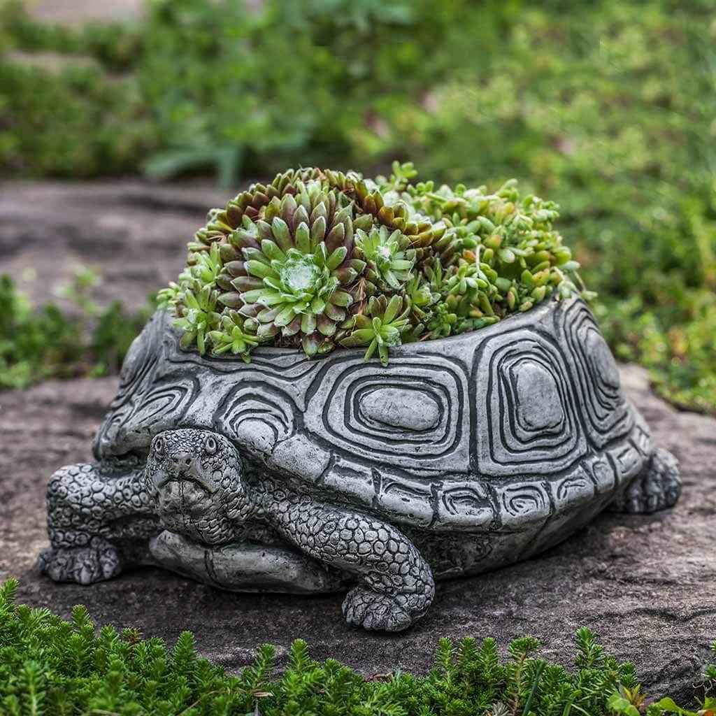 cast stone pot planter Small Turtle Cast Stone Garden Planter