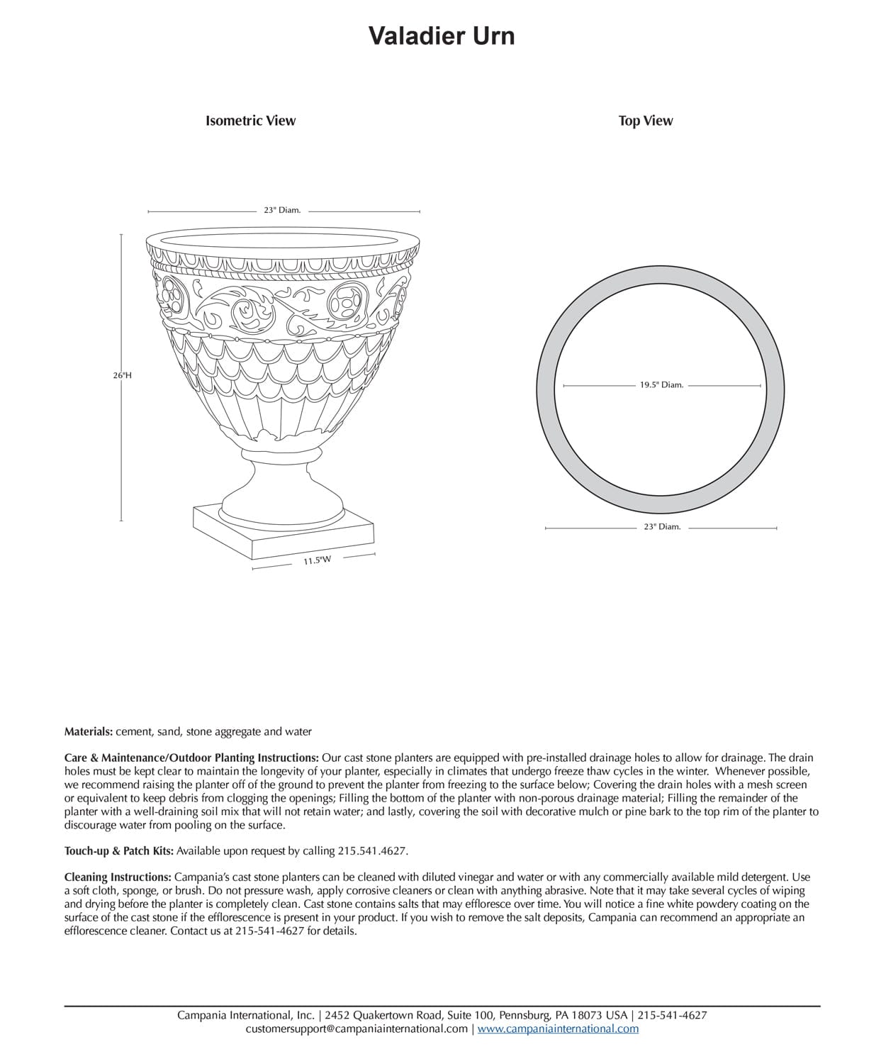 Valadier Urn Garden Planter
