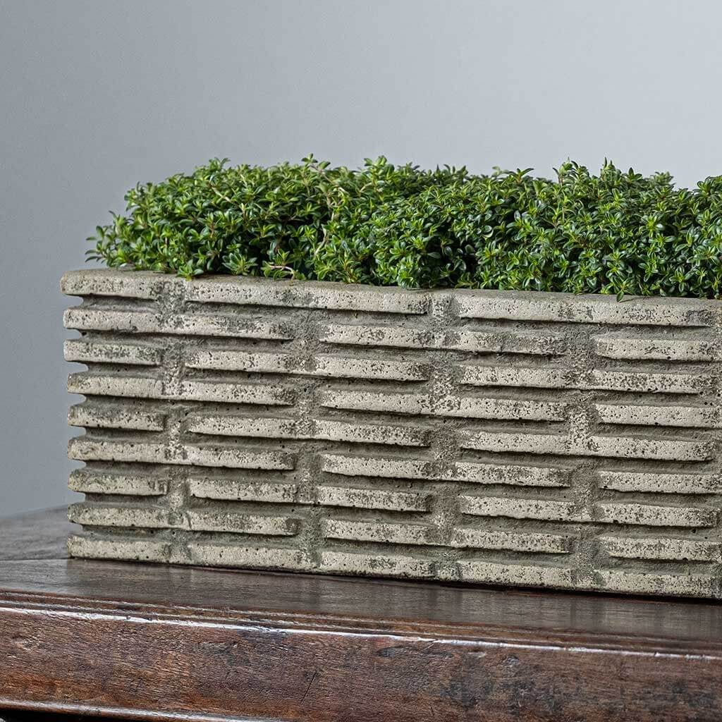 Weft Rectangular Cast Stone Planter